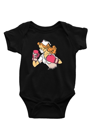 Tıp Bayramı Baskılı Unisex Siyah Bebek Body - Zıbın