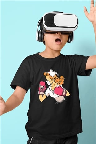 Tıp Bayramı Baskılı Unisex Siyah Çocuk Tişört - Tshirt