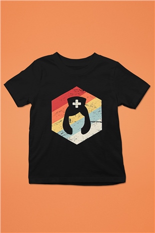 Tıp Bayramı Baskılı Unisex Siyah Çocuk Tişört - Tshirt