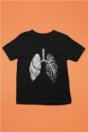 Tıp Bayramı Baskılı Unisex Siyah Çocuk Tişört - Tshirt