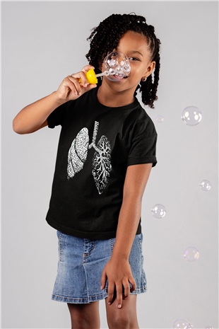 Tıp Bayramı Baskılı Unisex Siyah Çocuk Tişört - Tshirt