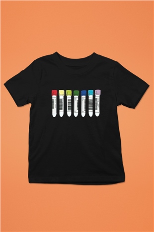 Tıp Bayramı Baskılı Unisex Siyah Çocuk Tişört - Tshirt