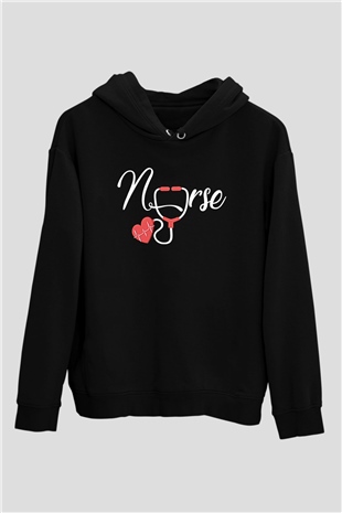 Tıp Bayramı Baskılı Unisex Siyah Hoodie