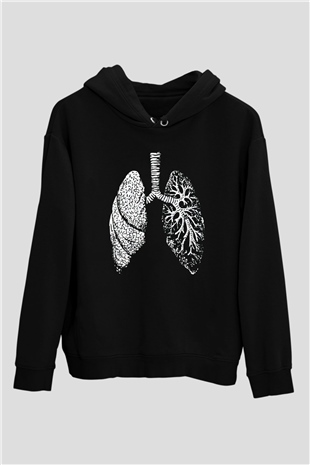 Tıp Bayramı Baskılı Unisex Siyah Hoodie