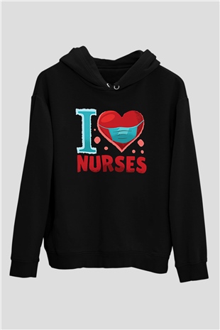Tıp Bayramı Baskılı Unisex Siyah Hoodie