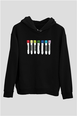Tıp Bayramı Baskılı Unisex Siyah Hoodie
