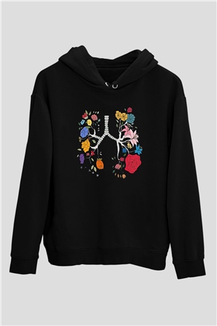 Tıp Bayramı Baskılı Unisex Siyah Hoodie