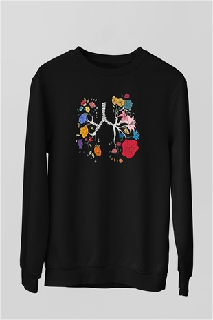 Tıp Bayramı Baskılı Unisex Siyah Sweatshirt
