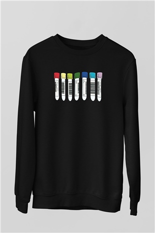 Tıp Bayramı Baskılı Unisex Siyah Sweatshirt