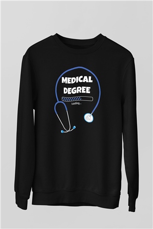 Tıp Bayramı Baskılı Unisex Siyah Sweatshirt