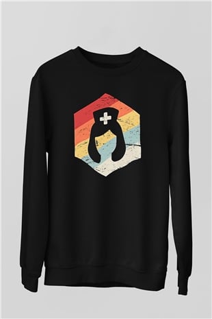 Tıp Bayramı Baskılı Unisex Siyah Sweatshirt