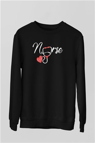 Tıp Bayramı Baskılı Unisex Siyah Sweatshirt