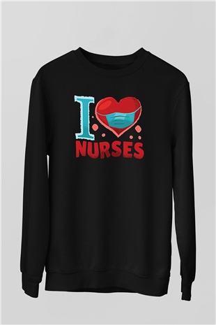 Tıp Bayramı Baskılı Unisex Siyah Sweatshirt