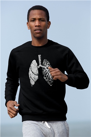 Tıp Bayramı Baskılı Unisex Siyah Sweatshirt