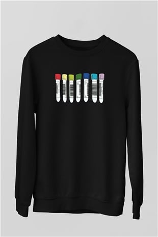 Tıp Bayramı Baskılı Unisex Siyah Sweatshirt
