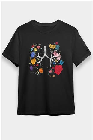 Tıp Bayramı Baskılı Unisex Siyah Tişört - Tshirt