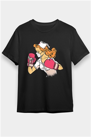 Tıp Bayramı Baskılı Unisex Siyah Tişört - Tshirt
