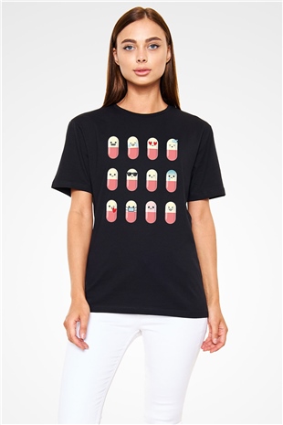 Tıp Bayramı Baskılı Unisex Siyah Tişört - Tshirt