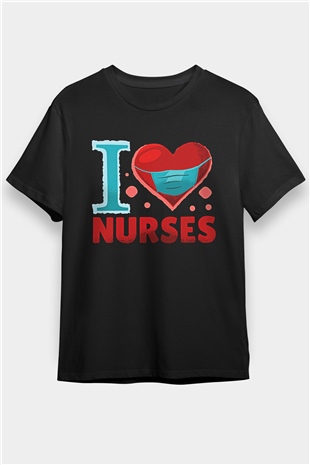 Tıp Bayramı Baskılı Unisex Siyah Tişört - Tshirt