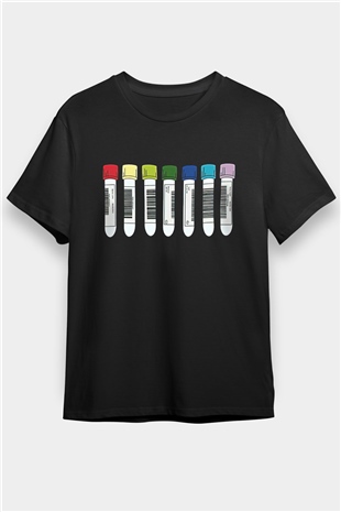 Tıp Bayramı Baskılı Unisex Siyah Tişört - Tshirt