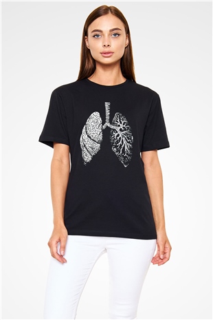 Tıp Bayramı Baskılı Unisex Siyah Tişört - Tshirt