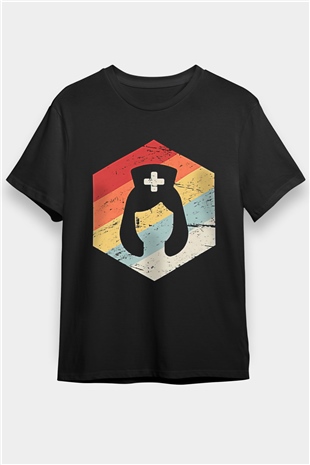 Tıp Bayramı Baskılı Unisex Siyah Tişört - Tshirt