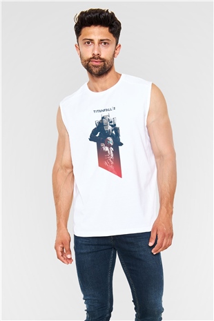 Titanfall Beyaz Unisex Kolsuz Tişört