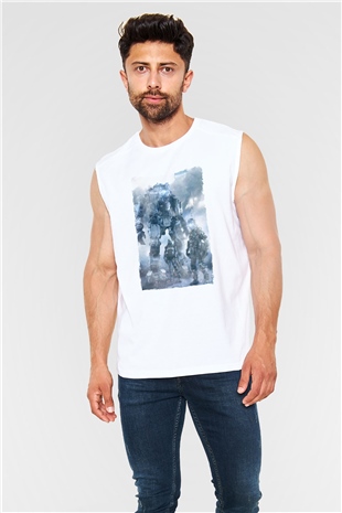 Titanfall Beyaz Unisex Kolsuz Tişört