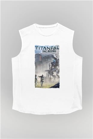 Titanfall Beyaz Unisex Kolsuz Tişört