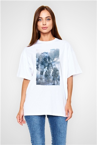 Titanfall Beyaz Oversize Tişört Oversize T-shirt
