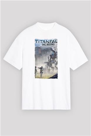 Titanfall Beyaz Oversize Tişört Oversize T-shirt