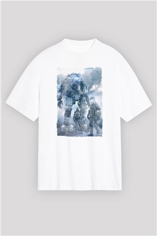 Titanfall Beyaz Oversize Tişört Oversize T-shirt