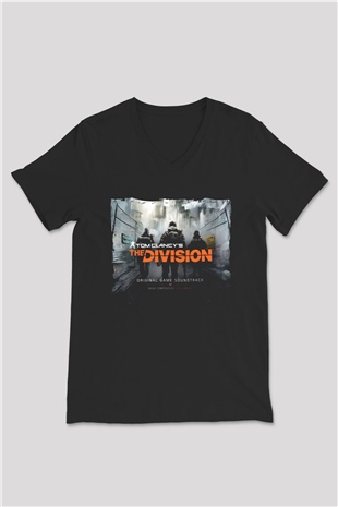 Tom Clancy Siyah Unisex V Yaka Tişört