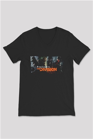 Tom Clancy Siyah Unisex V Yaka Tişört