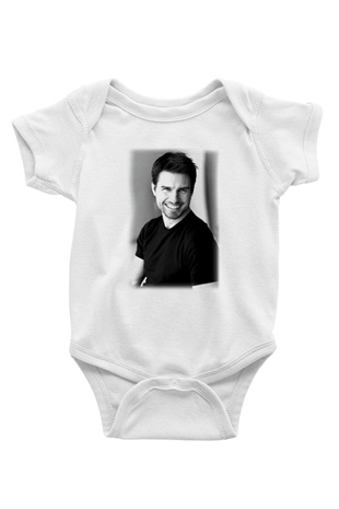 Tom Cruise Baskılı Beyaz Unisex Bebek Body - Zıbın