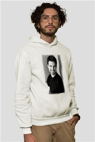 Tom Cruise Beyaz Unisex Kapşonlu Sweatshirt