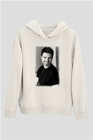 Tom Cruise Beyaz Unisex Kapşonlu Sweatshirt