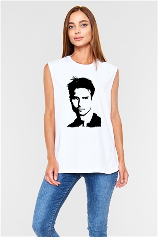 Tom Cruise Beyaz Unisex Kolsuz Tişört