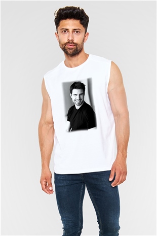 Tom Cruise Beyaz Unisex Kolsuz Tişört
