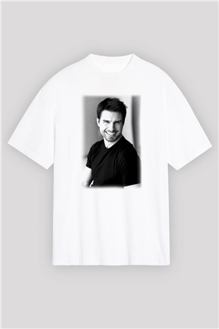 Tom Cruise Beyaz Unisex Oversize Tişört T-Shirt