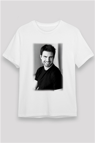Tom Cruise Beyaz Unisex Tişört T-Shirt - TişörtFabrikası