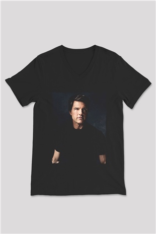 Tom Cruise Siyah Unisex V Yaka Tişört