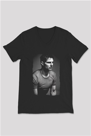 Tom Cruise Siyah Unisex V Yaka Tişört