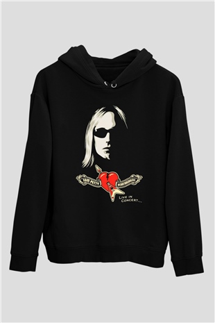 Tom Petty Siyah Unisex Kapşonlu Sweatshirt