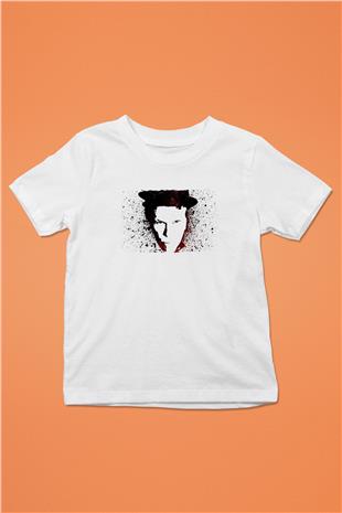 Tom Waits Baskılı Beyaz Unisex Beyaz Çocuk Tişört - Tshirt