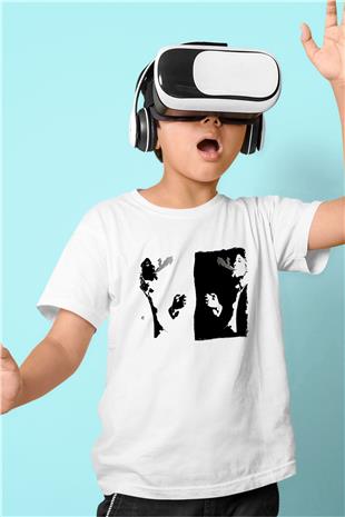 Tom Waits Baskılı Beyaz Unisex Beyaz Çocuk Tişört - Tshirt