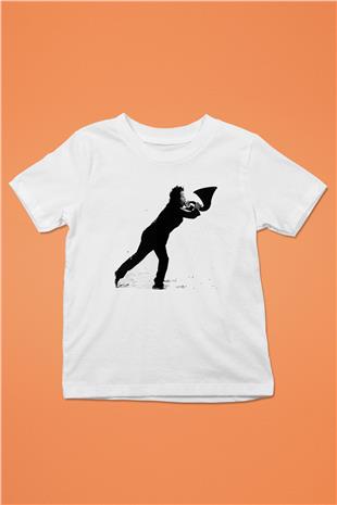 Tom Waits Baskılı Beyaz Unisex Beyaz Çocuk Tişört - Tshirt