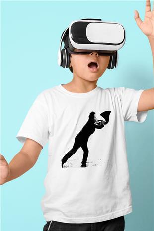 Tom Waits Baskılı Beyaz Unisex Beyaz Çocuk Tişört - Tshirt