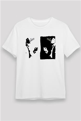 Tom Waits Baskılı Unisex Beyaz Tişört - Tshirt