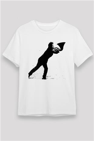 Tom Waits Baskılı Unisex Beyaz Tişört - Tshirt